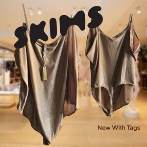NWT SKIMS Metallic Shimmer Thong Bodysuit